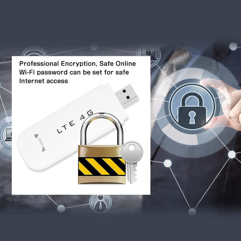 Eboxer 4G LTE USB USB Network Adapter Portable for Laptop Desktop PC Computer, Receiver Modem Stick Mini Hotspot (with) - Image 4